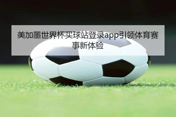 美加墨世界杯买球站登录app引领体育赛事新体验